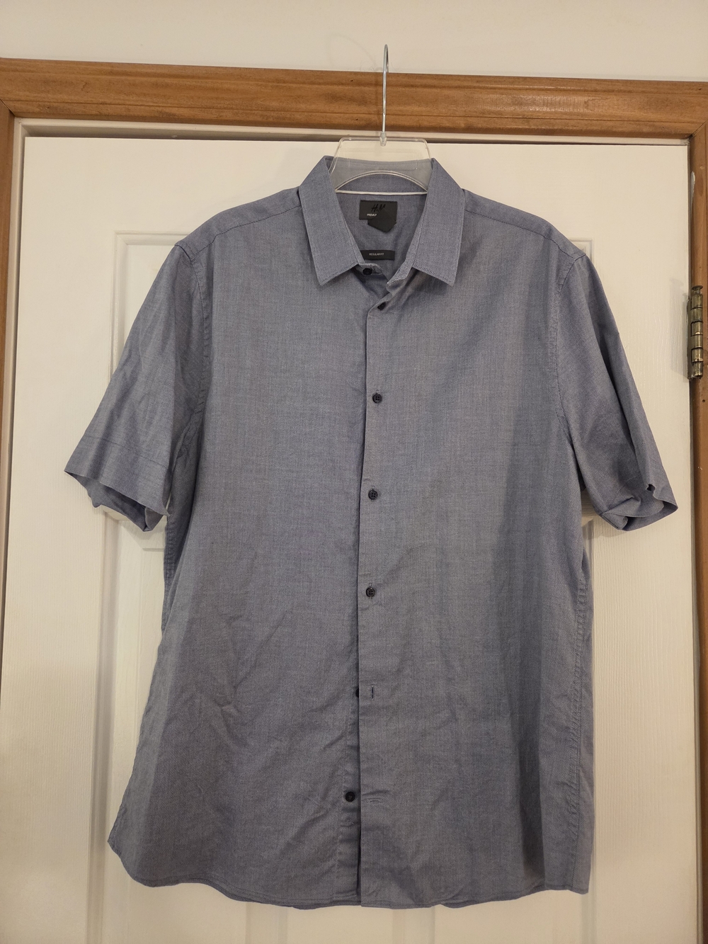 Men's Short-Sleeve Button-Up Shirt - Light Blue H&M